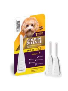 Капли на холку Golden Defence от паразитов для собак до 4 кг