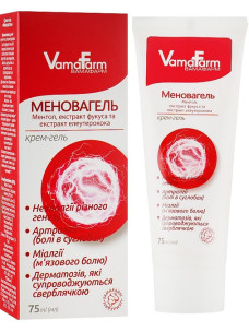 Крем-гель Меновагель невралгія біль у суглобах дерматози 75 мл VamaFarm