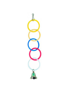 Игрушка для попугаев Dodo подвеска кольца с колокольчиком 4,5х26см