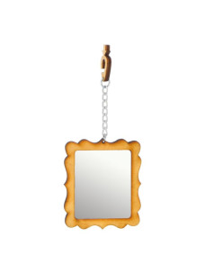 Игрушка для попугаев Лори зеркало на цепочке прямоугольное