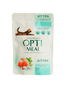 Влажный корм для котят Optimeal с курицей 85 г