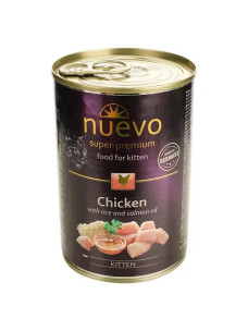 Влажный корм для котят Nuevo Kitten с курицей рисом и жиром лосося 400 г