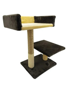 Драпак PI Д-5 Пушистик двухэтажный с диваном шоколадно-бежевый