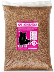 Древесный наполнитель туалета для кошек WC CAT с активированным углем, 10 кг