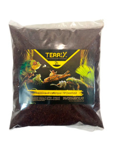Кокосовый субстрат для террариума для улиток Ахатин, рептилий, амфибий, пауков, змей TerriX кокос промытый 2 л