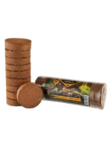 Кокосовый субстрат для террариума для улиток Ахатин, рептилий, амфибий, пауков, змей TerriX кокос прессованный 10х0,9л