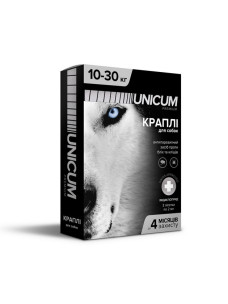 Unicum Premium краплі від бліх та кліщів на холку для собак масою 10-30 кг, 3 шт UN-008