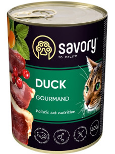 Вологий корм Savory (Сейворі) Cat Gourmand Duck з качкою для дорослих вибагливих котів, 400 г