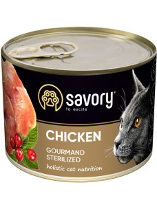 Вологий корм Savory (Сейворі) Cat Adult Sterilized Chicken з куркою для дорослих стерилізованих котів, 200 г