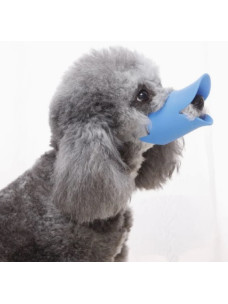 Намордник маска силиконовая Уточка синяя M обвх. морди-15, обхват голови 18-30см Вес 5-8,5кг