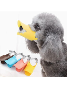 Намордник маска силиконовая Уточка желтая S обвх. морди-12, обхват голови 17-30см. вес 2,5-4,5кг