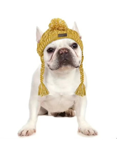 Шапка M Pets Tale в'язана на мотузочках ОГ-30,5-40,6см гірчична