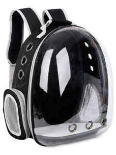 Сумка-рюкзак переноска с прозрачной стенкой 63-1 Черный 40х16х32см