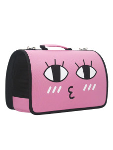 Сумка - переноска Глазки L 48х52х18х30см розовая