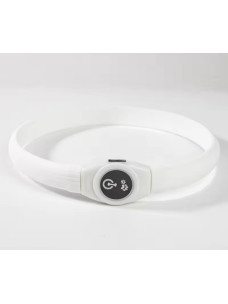 Ошейник с LED подсветкой с USB силиконовый универсальный белый 65см
