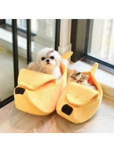 Домик лежак для котят Банан желтый S 40х15х10см лежанка