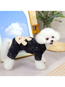 Зимний комбинезон джинс на меху с сумкой на кнопках черны XL Д-35см ОГ-47см ОШ-32см 4,25-6кг