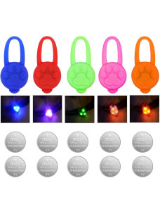 Водонепроницаемый силиконовый прогулочный фонарик - брелок на ошейник с LED подсветкой на батарейках красный