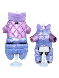 Зимний жемчужный комбинезон синтепон водонепроницаемый сиреневый XL Д-30 ОГ-44 ОШ-36см