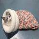 Лежак норка карман меховой спальный мешок для котов и собак дом лежанка с мехом голубой 47х50см