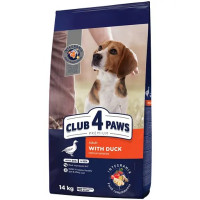 Club 4 Paws Premium  сухой корм для взрослых собак средних пород с уткой 14 кг (Клуб 4 Лапы)