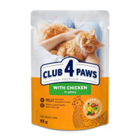 Влажный консервированный корм для кошек Клуб 4 Лапы Club 4 Paws Премиум курица в соусе, 85 г