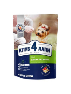 Club 4 Paws Premium сухой корм с курицей для собак малых пород 400г (Клуб 4 Лапы)