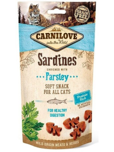 Лакомство Carnilove Semi-Moist Sardine enriched with Parsley для кошек, сардина и петрушка, 50 г