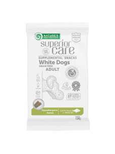 Ласощі для собак Nature's Protection Superior Care White Dogs Hypoallergenic & Dental Care, 150 г, біла риба (KIKNPSC47202)