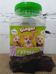 Лакомство Гурман Ginger Pro Печень говяжья слайс 400г банка