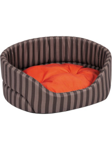 Лежак для собак Coral 2 лежанка кровать полоска Природа 57х47х27 см
