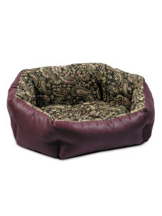Лежак для собак KOKOS 2 лежанка кровать орнамент бордо Природа 54х44х20 см
