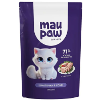 Полнорационный корм для взрослых кошек MAU PAW Кусочки в соусе с индейкой, 100 г