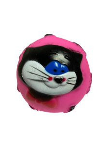 Игрушка Мяч морда кота 8см пластиковая