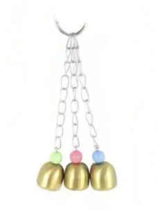 Іграшка для папуг 3 дзвіночки на ланцюжку 22см