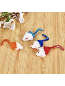 Игрушка для котов Мышь меховая двухцветная с погремушкой М52 5см