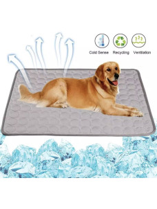 Охлаждающий коврик для собак и кошек подстилка / лежанка для животных с охлаждающим эффектом, 62x50 см, серый М