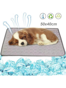 Охлаждающий коврик для собак и кошек подстилка / лежанка для животных с охлаждающим эффектом, 50x40 см, серый S