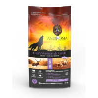 Сухой корм для взрослых собак всех пород Ambrosia Grain Free Dog Adult Fresh Venison & Lamb свежая оленина и ягнёнок, 12кг