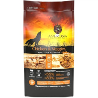 Сухой корм для взрослых собак всех пород Ambrosia Grain Dog Adult Chicken & Veggies курица и овощи, 2 кг