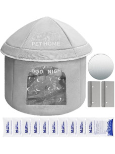 Будка термодом уличный водонепроницаемый для животных, собак, кошек, защита от холода, дождя, ветра, размер 36х42 см  В-50 см 44129 серая