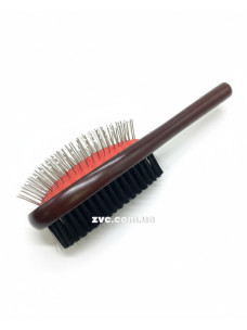 Расческа-щетка Ginger Pro PI1032 деревянная двухсторонняя с напылением 6х21,5см