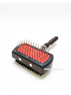 Пуходерка-щетка Ginger Pro PI1060 деревянная двухсторонняя редкий зуб 10х17см