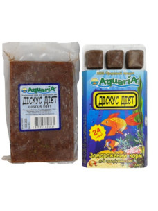 Замороженный корм для аквариумных рыб Аквария Дискус диета (Блистер 24шт) 100мл