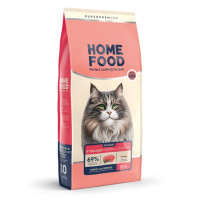 Сухой корм Home Food Hairball Control индейка и ягода для выведения шерсти из желудка кошек, 10 кг