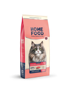 Сухой корм Home Food Hairball Control для выведения lшерсти из желудка кошек, 10 кг