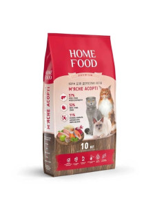 Сухий корм Home Food  М'ясне асорті для дорослих котів, 10кг
