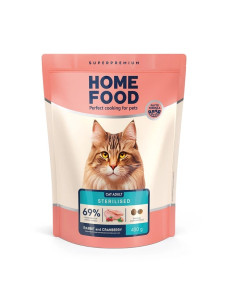 Сухий корм Home Food Кролик та журавлина для дорослих стерилізованих/кастрованих котів, 400 г