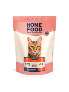 Сухий корм Home Food Курочка та креветка для активних дорослих котів, 400 г