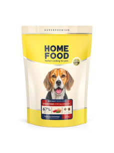 Беззерновой гипоаллергенный сухой корм Home Food Мясо утки с нутом для взрослых собак средних и крупных пород, 1.6 кг